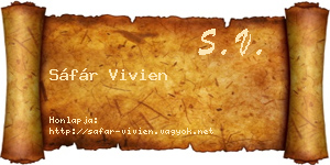 Sáfár Vivien névjegykártya